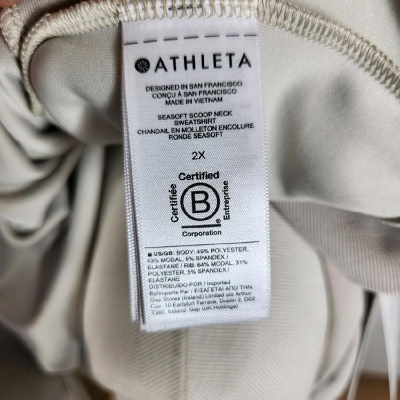 Athleta Seasoft Scoop Neck Sweatshirt Womens Plus 2X Abalone NEW - Picture 12 of 13